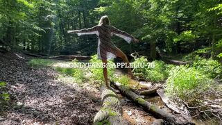 70 Asian MILF naked fucks and sucks in the woods huge facial Appleliu76