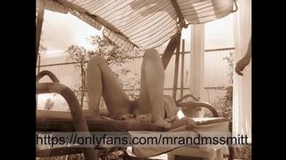 hot russian milf has multiple orgasms from hard sex in public