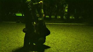 me on a leash like a dog while the traffic passes around us and anyone can run into us... priceless.