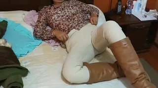 Hairy Latina stepmom exposes herself to stepson's friends