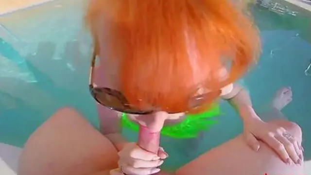 Poolside redhead matures′ dirty mouth tricks dudes′ cocks all day &mdash;  every way